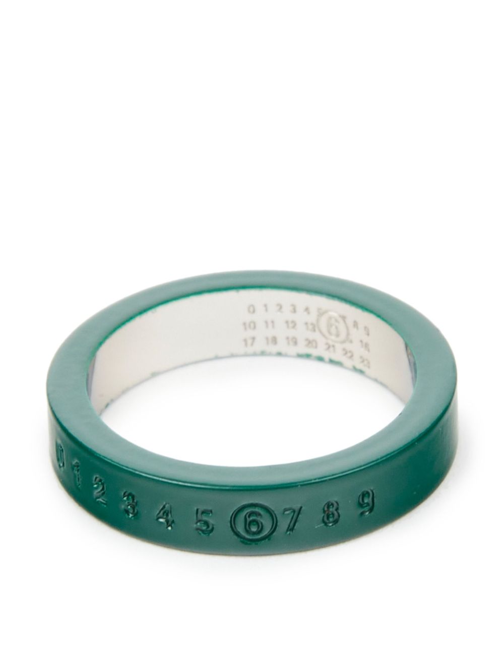 MM6 Maison Margiela logo-engraved ring - Green