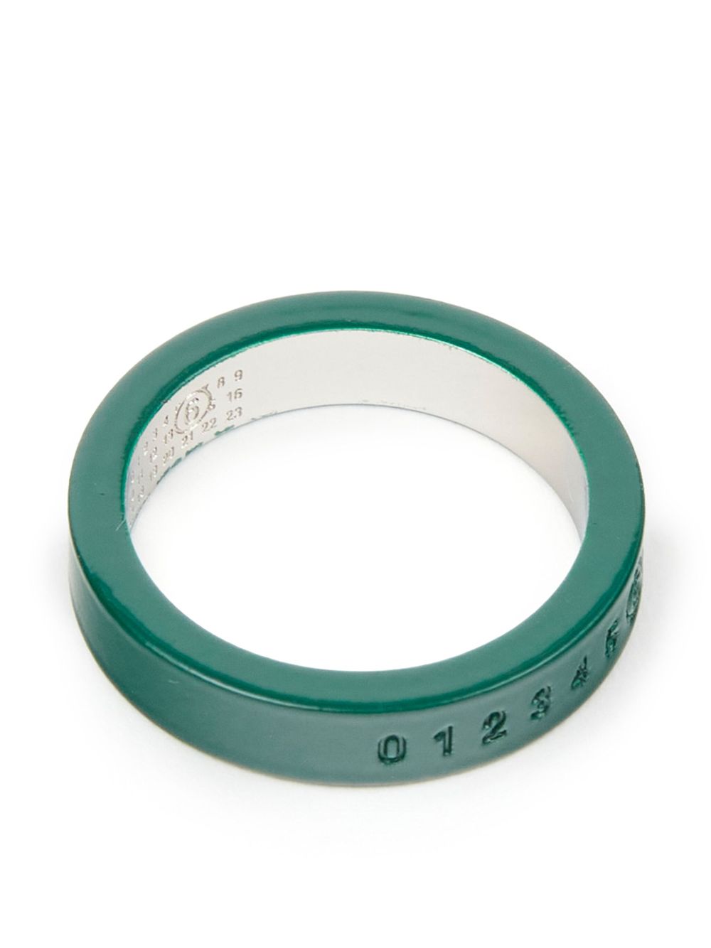 MM6 Maison Margiela logo-engraved ring - Green