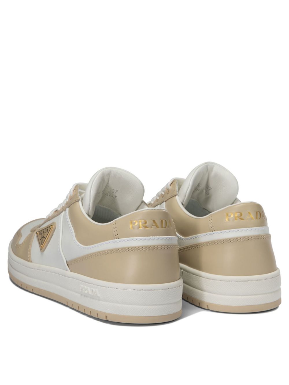 Prada Downtown sneakers met logo-applicatie Beige