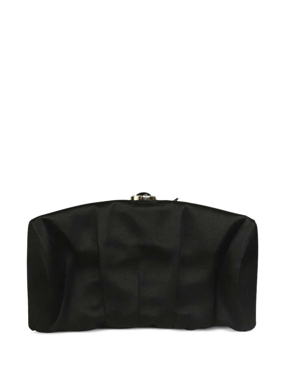 Saint Laurent Pre-Owned bejewelled floral satin clutch bag - Zwart