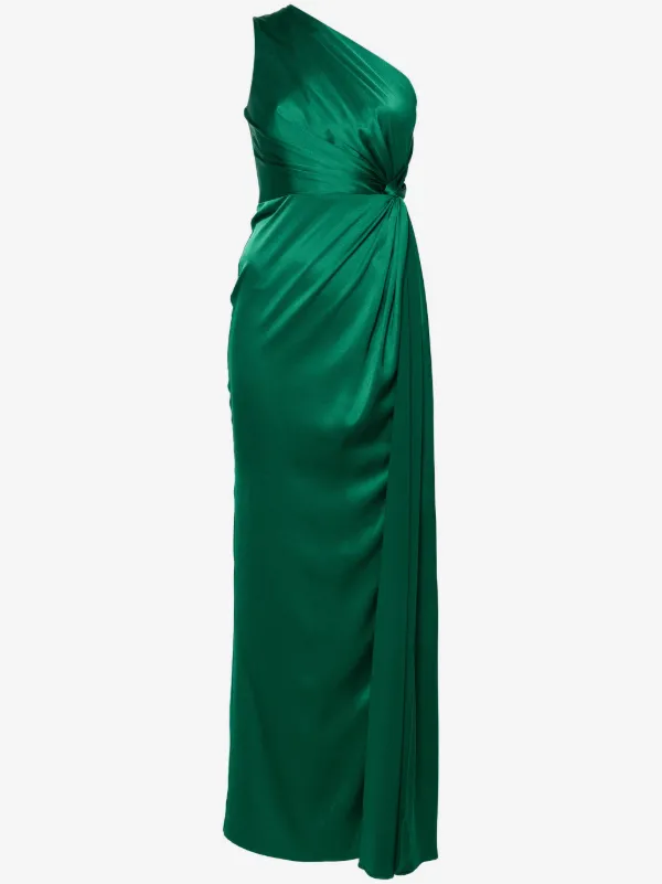 alex midi dress in emerald green Perry one-shoulder Satin | lily Look polished and put White Maxi Dress | Strapless midi Size:Pre-order Size 12
