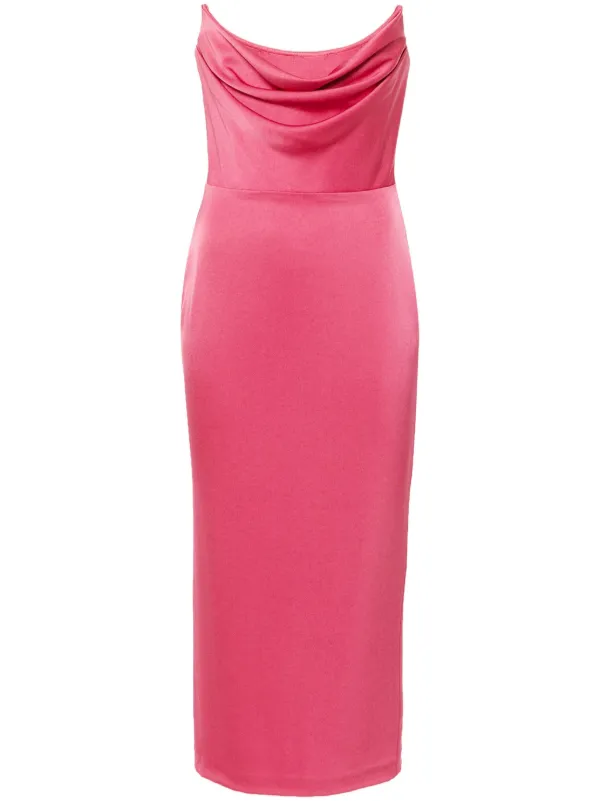 Alex Perry corset-style Satin Midi Dress Pink FARFETCH PH