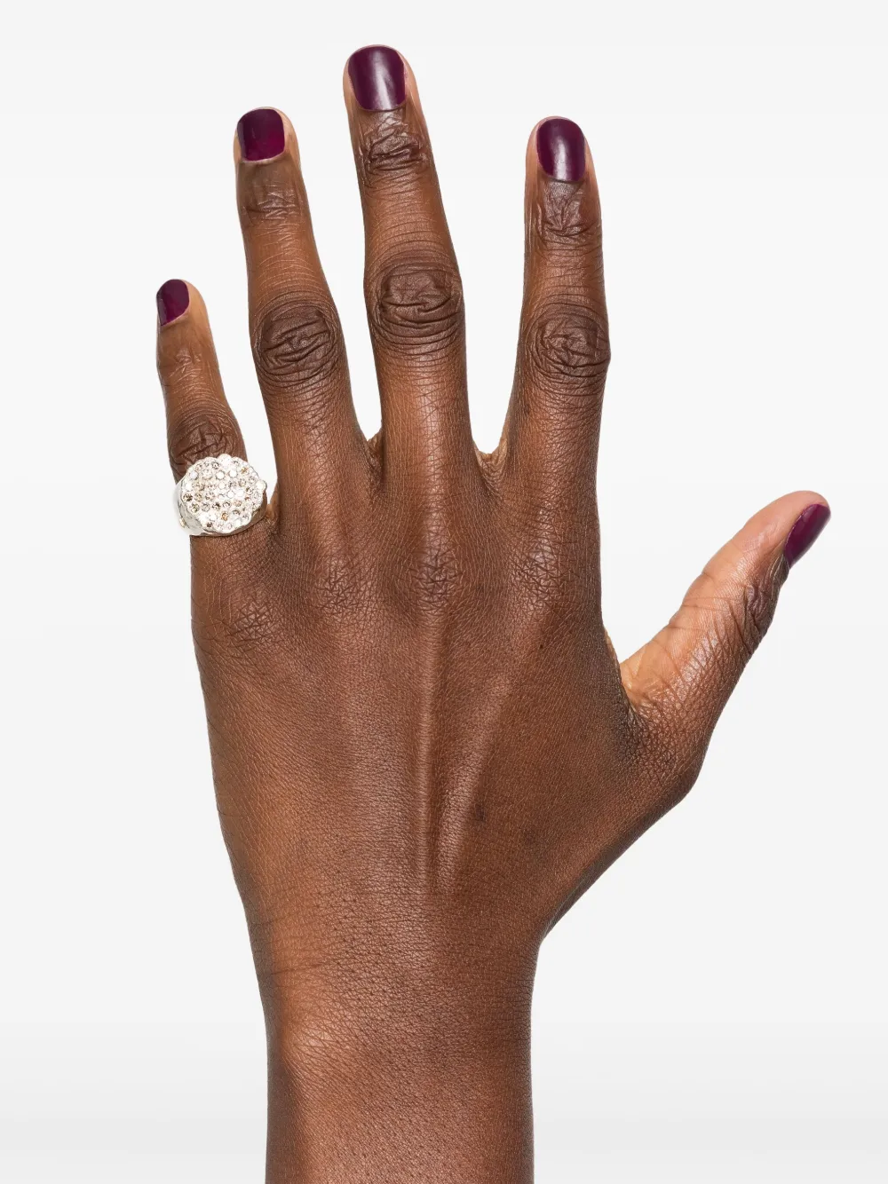 Rosa Maria Zegelring ingelegd met diamant - Zilver