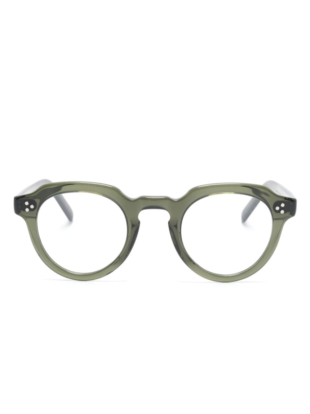 Shop Moscot Gavolt Round-frame Glasses In Green