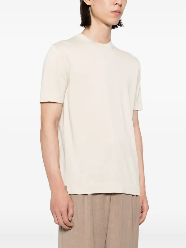 【関税込み】BRIONI KNITTED T-SHIRT Brioni Knitted crew-neck T-shirt | Brown | FARFETCH JO