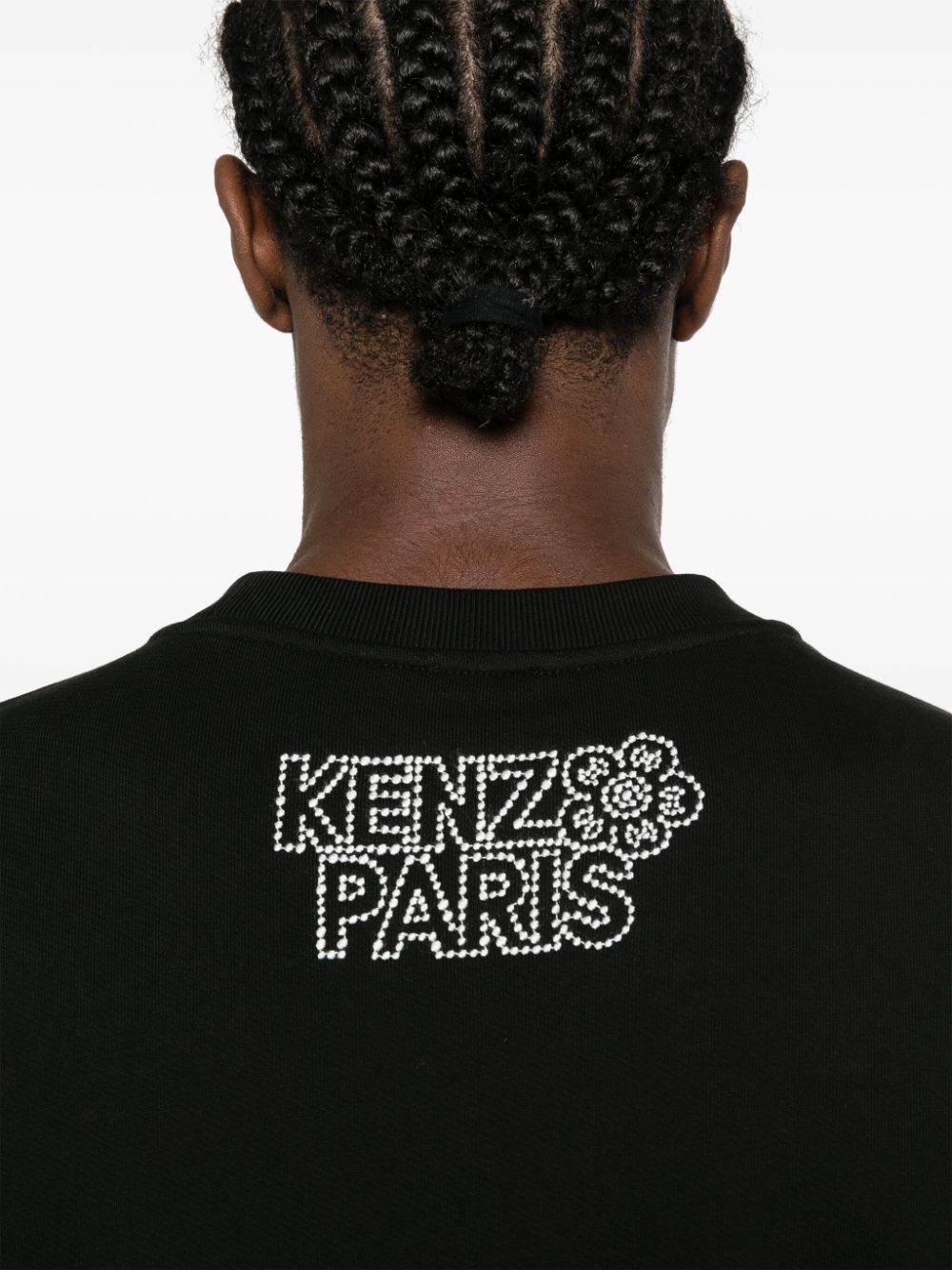 Shop Kenzo Constellation-embroidered Cotton Sweatshirt In Schwarz