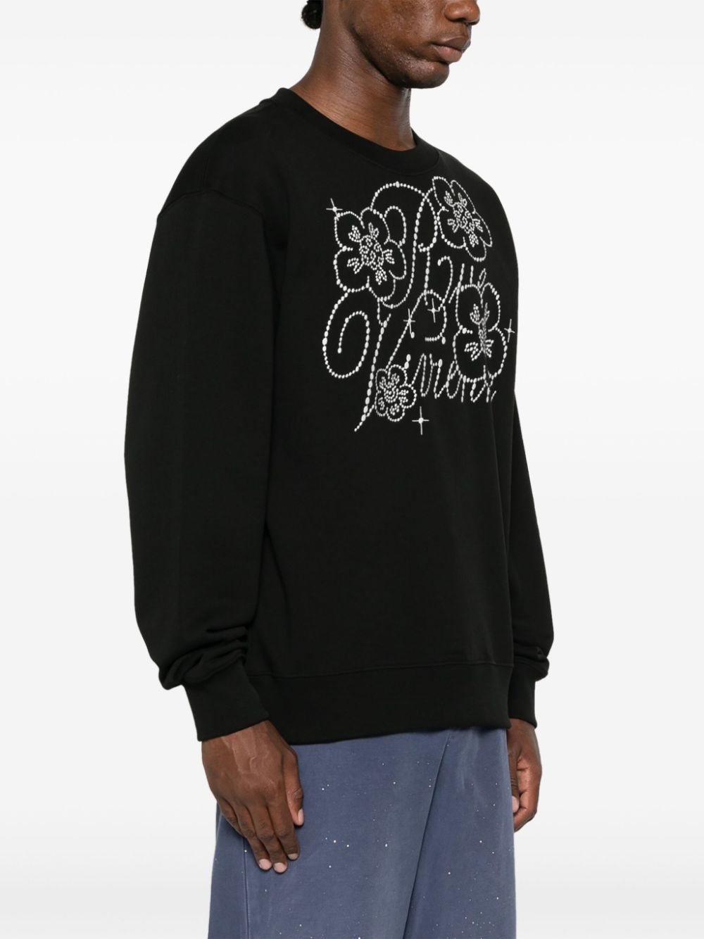 Shop Kenzo Constellation-embroidered Cotton Sweatshirt In Schwarz