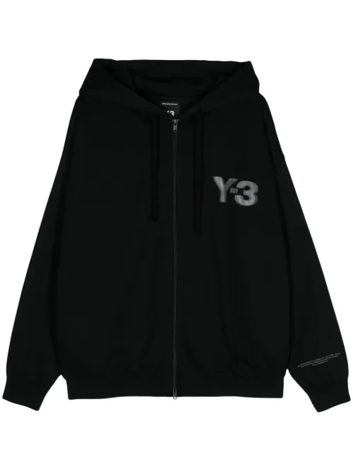 Hoodie zippé à logo imprimé - Y-3 - Modalova