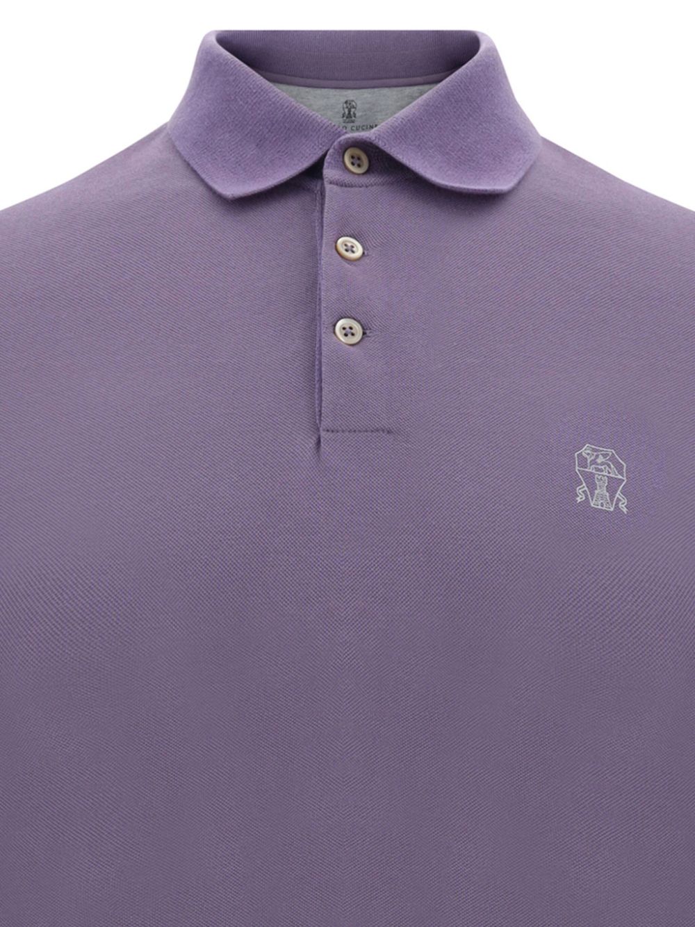 Brunello Cucinelli Logo-embroidered polo shirt - Paars