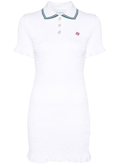 shirred polo minidress