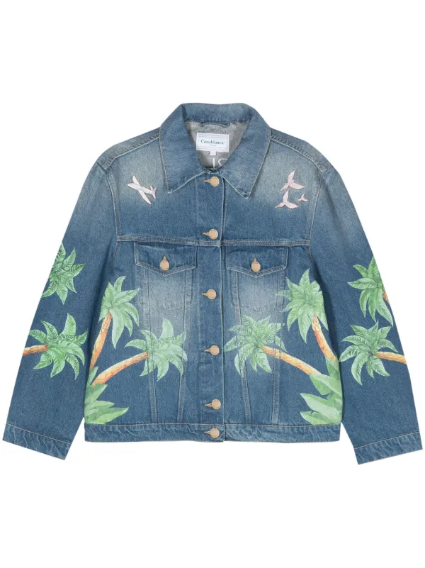 Casablanca Tennis Club Denim Jacket in Blue