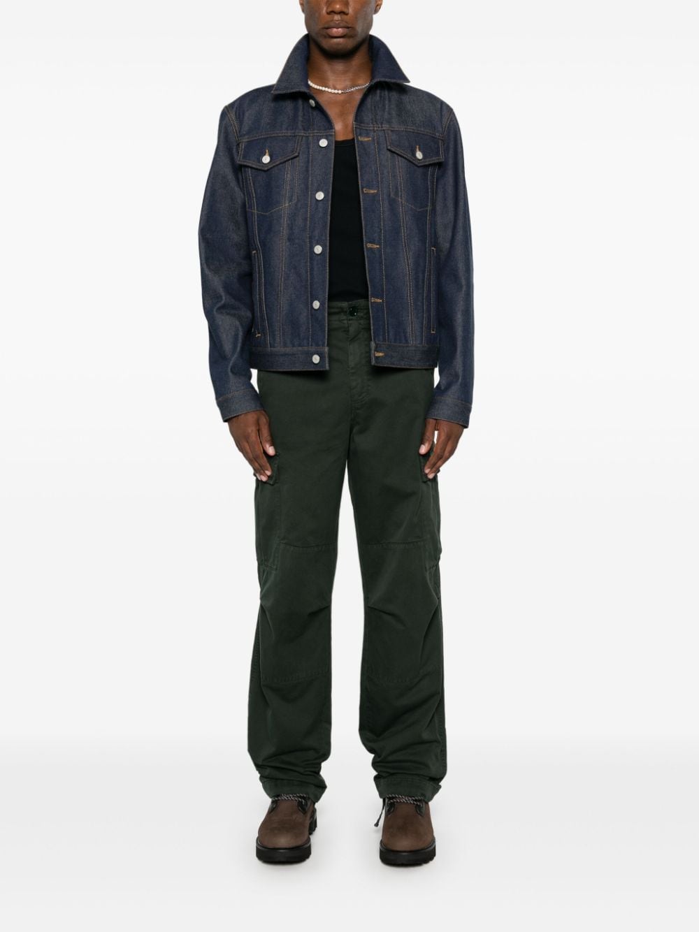 Shop Dolce & Gabbana Mid-rise Twill Cargo Pants In Green