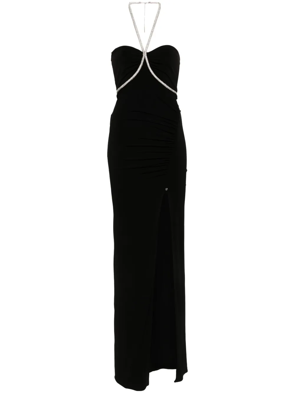 NISSA crystal-embellished maxi dress - Nero
