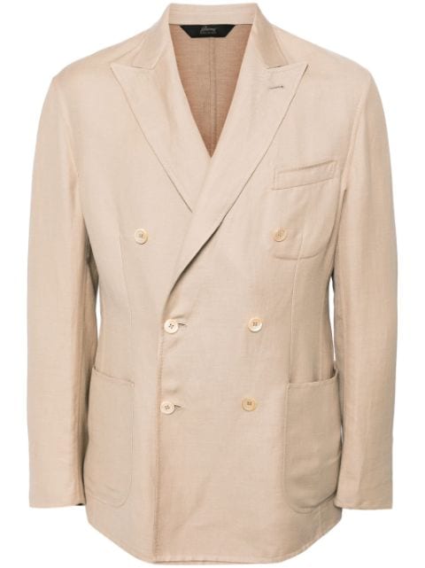 Brioni double-breasted linen-blend blazer