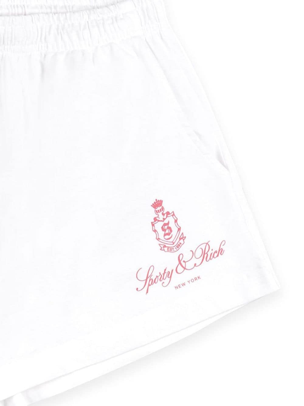 Shop Sporty And Rich Vendome Disco Cotton Shorts In White