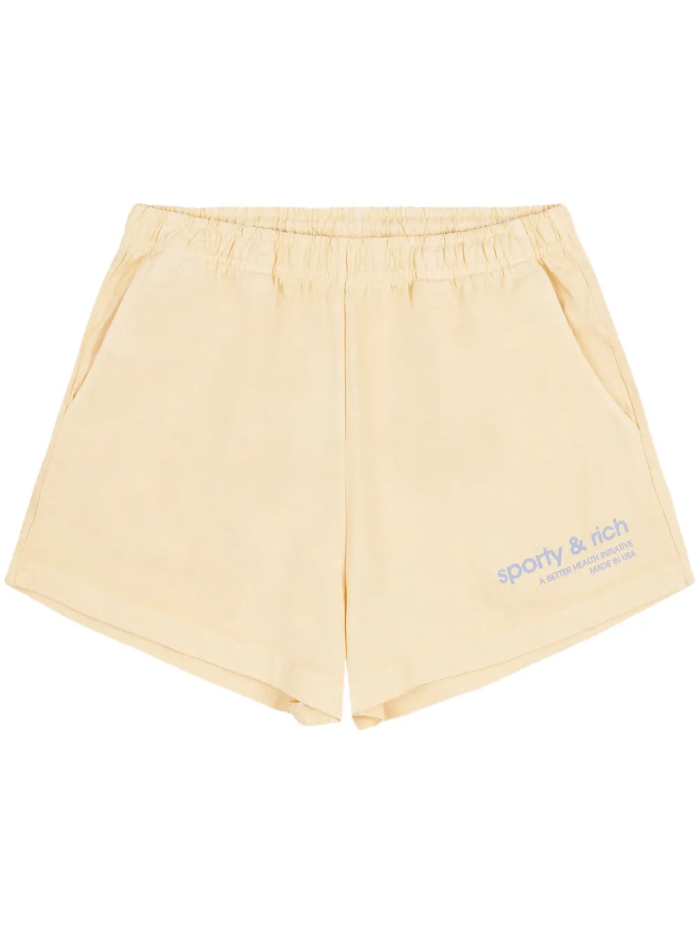 Sporty & Rich USA Health Club Disco cotton shorts | Neutrals | Image 1