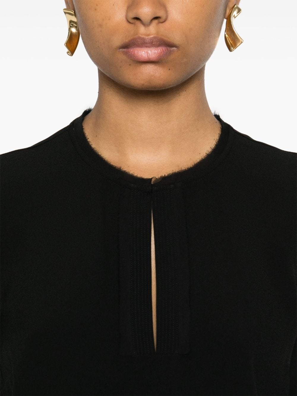 Shop Ulla Johnson Greta Crepe Blouse In Black