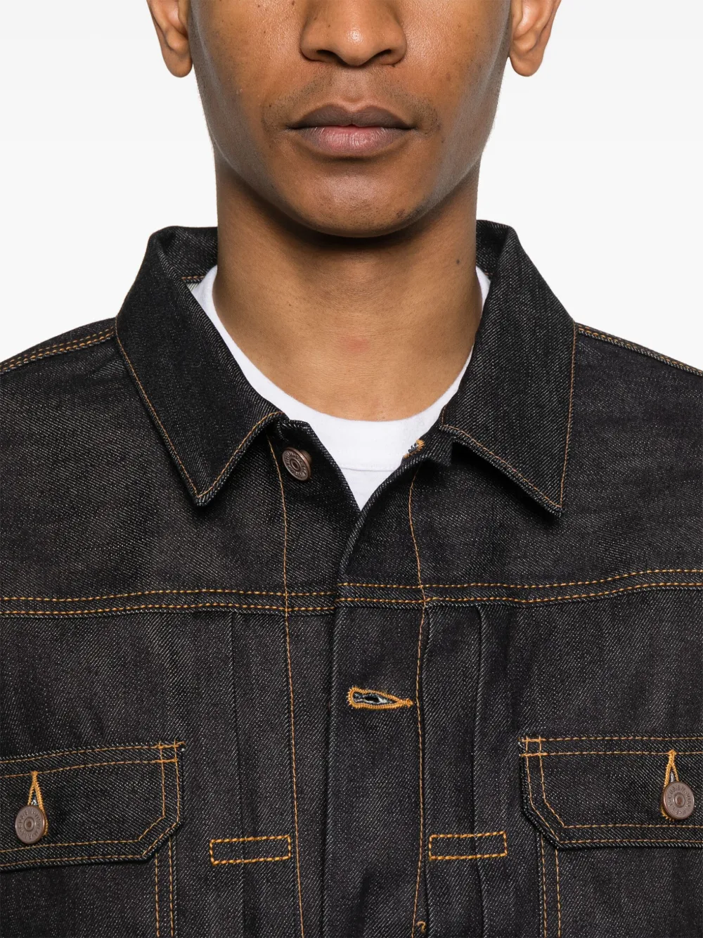 visvim 101 Unwashed denim jack Blauw