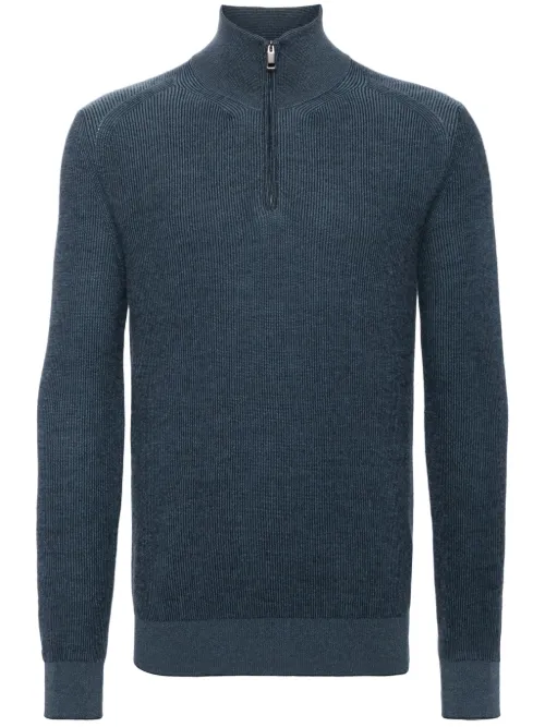 Brioni pull à col zippé - Bleu - Brioni - Modalova