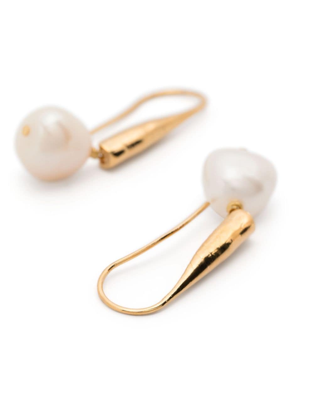 Shop Forte Forte Baroque-pearl Dangling Earrings In Gold