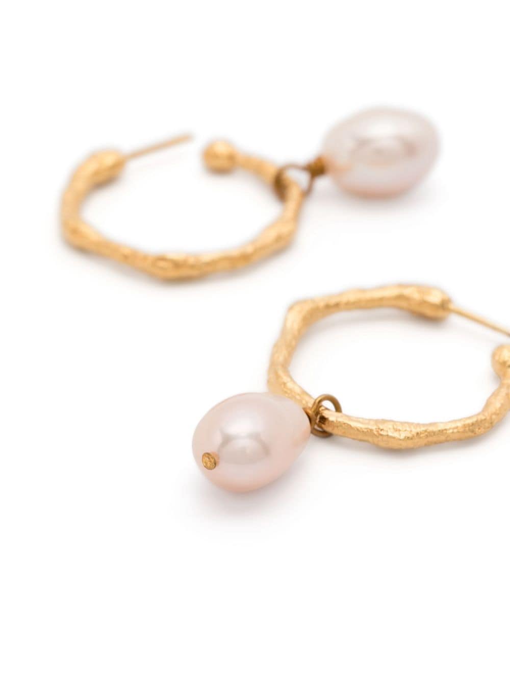 Forte Forte faux-pearl pendant hoop earrings - Goud