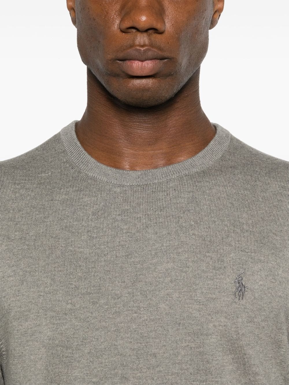 Shop Polo Ralph Lauren Polo Pony-embroidered Jumper In Grey