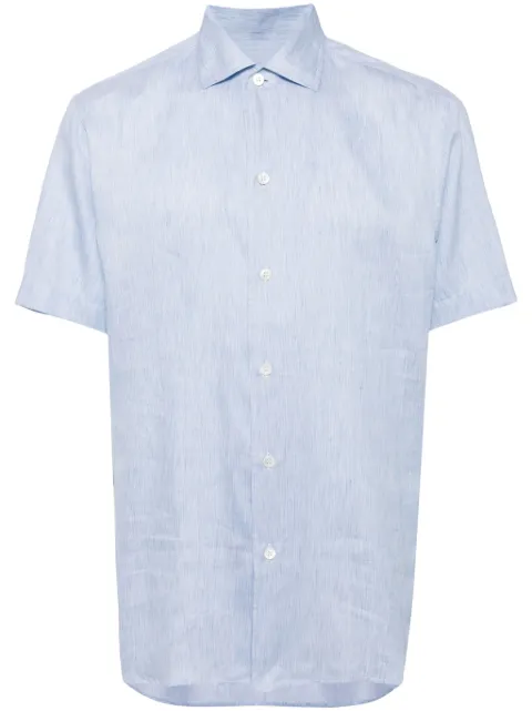 Brioni short-sleeve curved-hem shirt