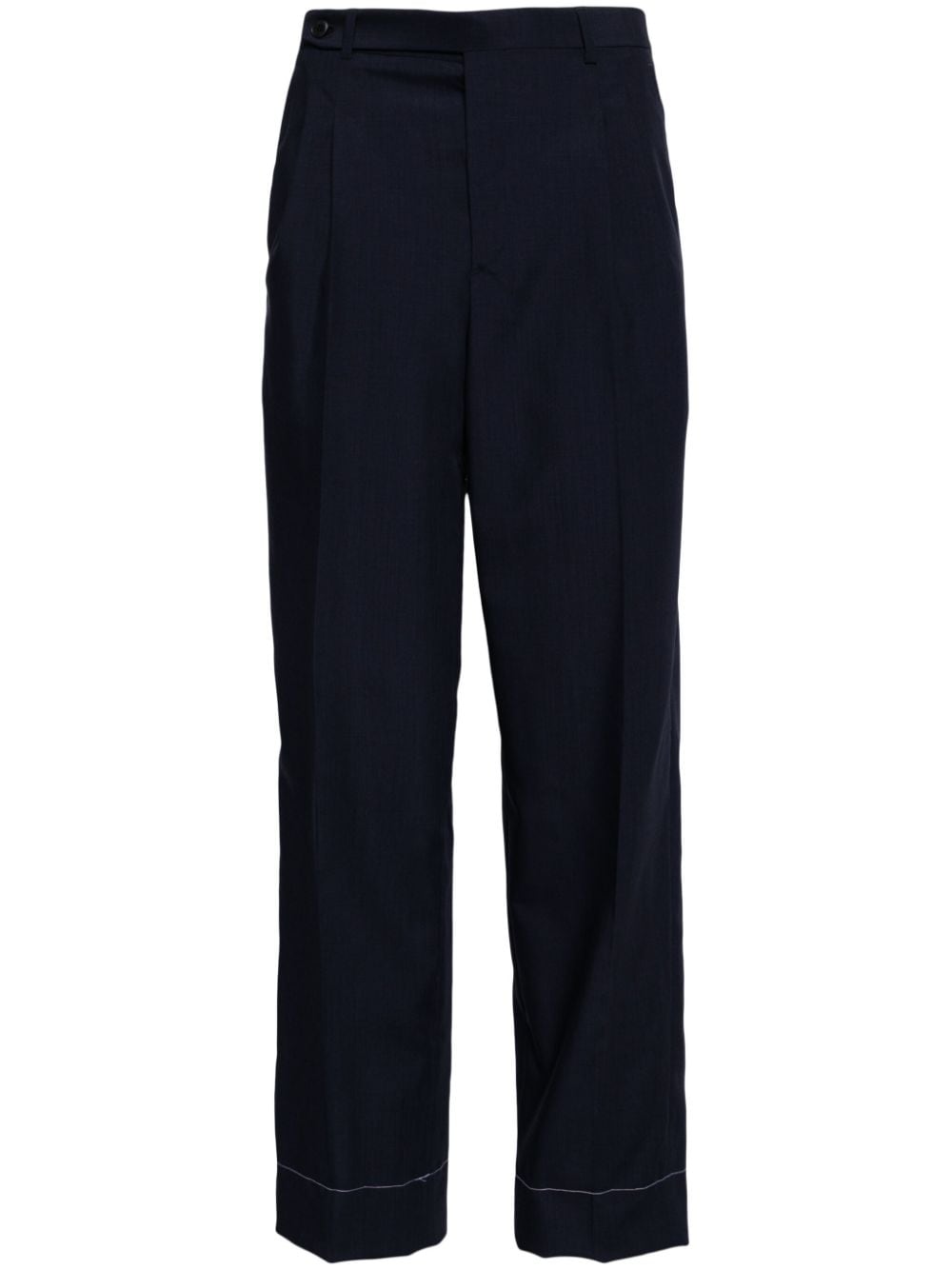 Brioni Decorative Button Trousers In Blue