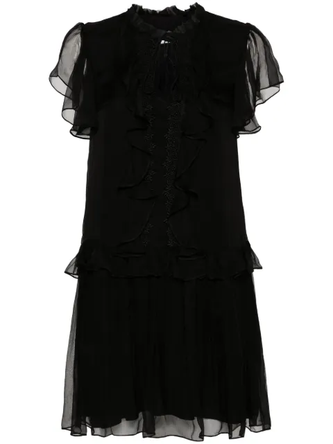 NISSA ruffled silk mini dress 