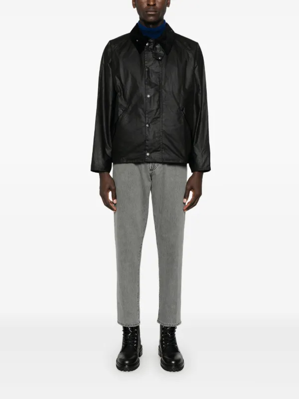 【良品】Barbour NEW TRANSPORT JACKET ブラック L Barbour Transport Wax Jacket Black