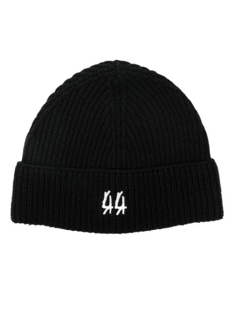 44 LABEL GROUP embroidered-logo ribbed-knit beanie
