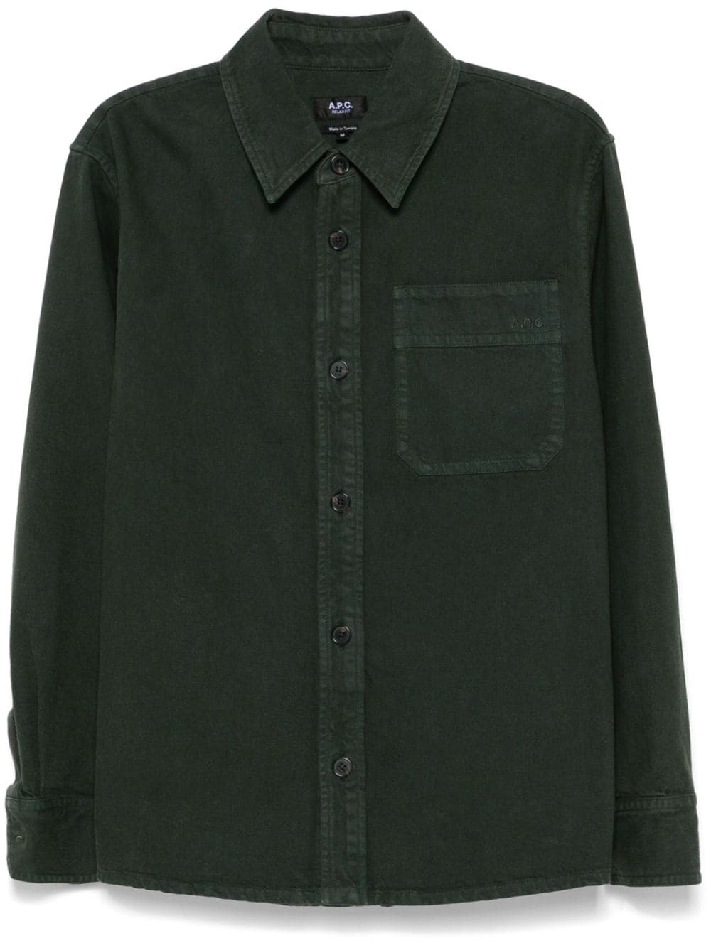 Shop Apc Logo-embroidered Shirt In Green