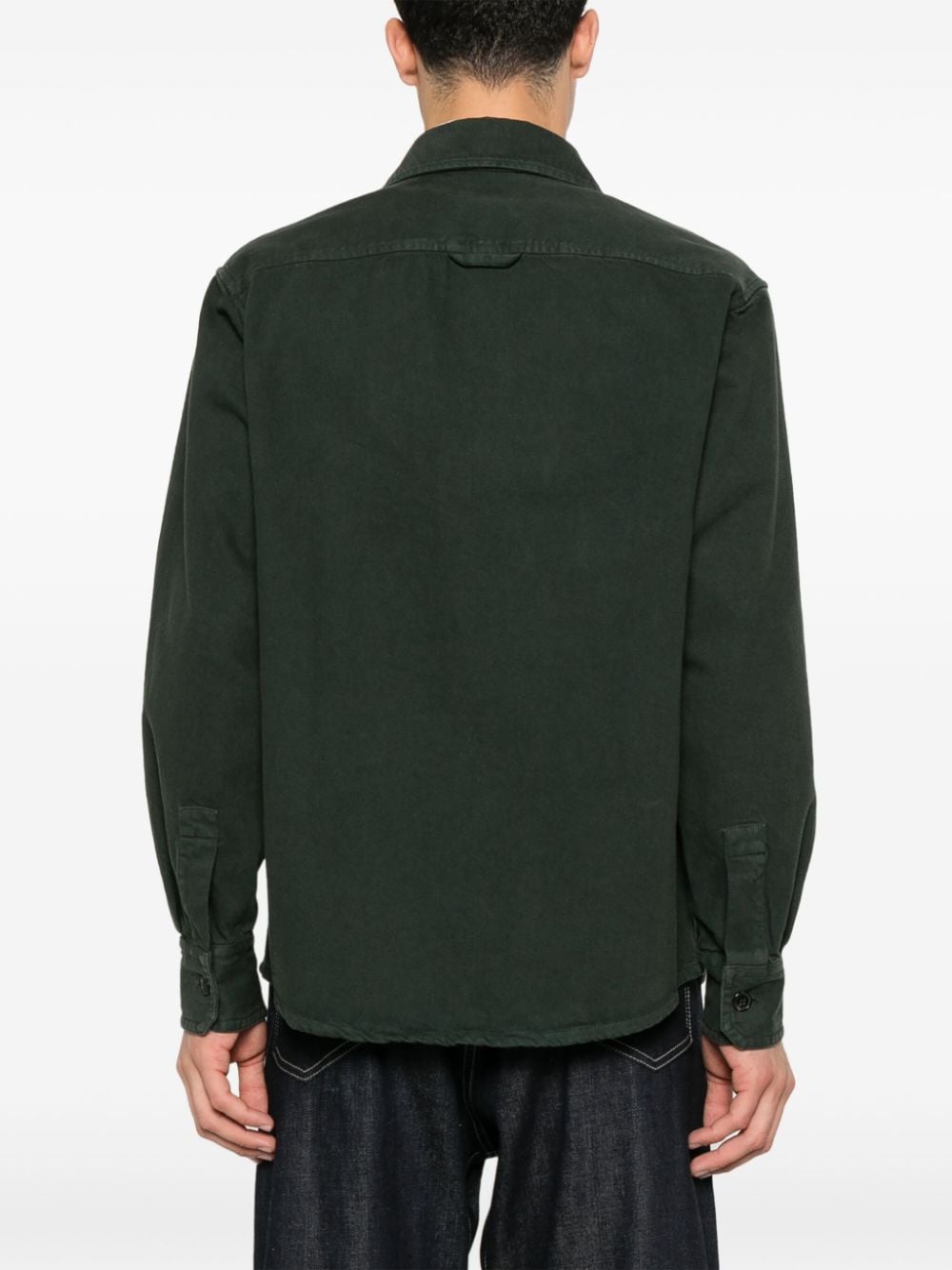 Shop Apc Logo-embroidered Shirt In Green