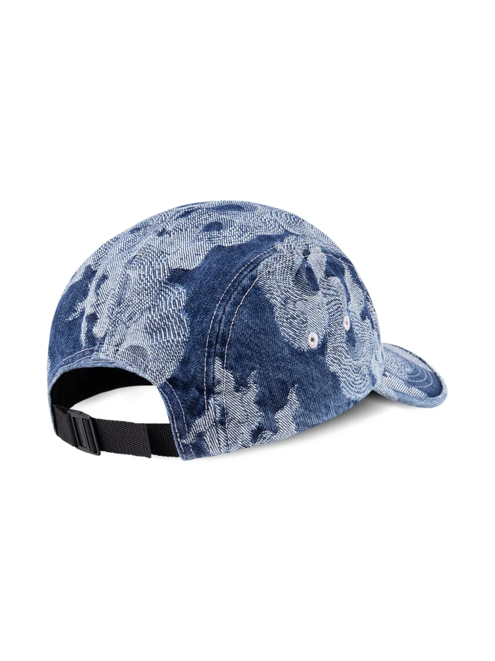 Supreme flame-jacquard denim camp cap - Blauw