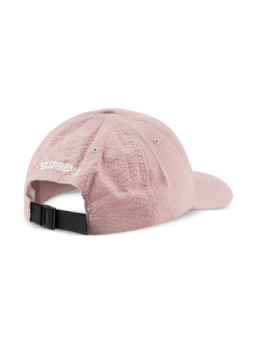 Supreme logo-embroidered seersucker baseball cap - Roze