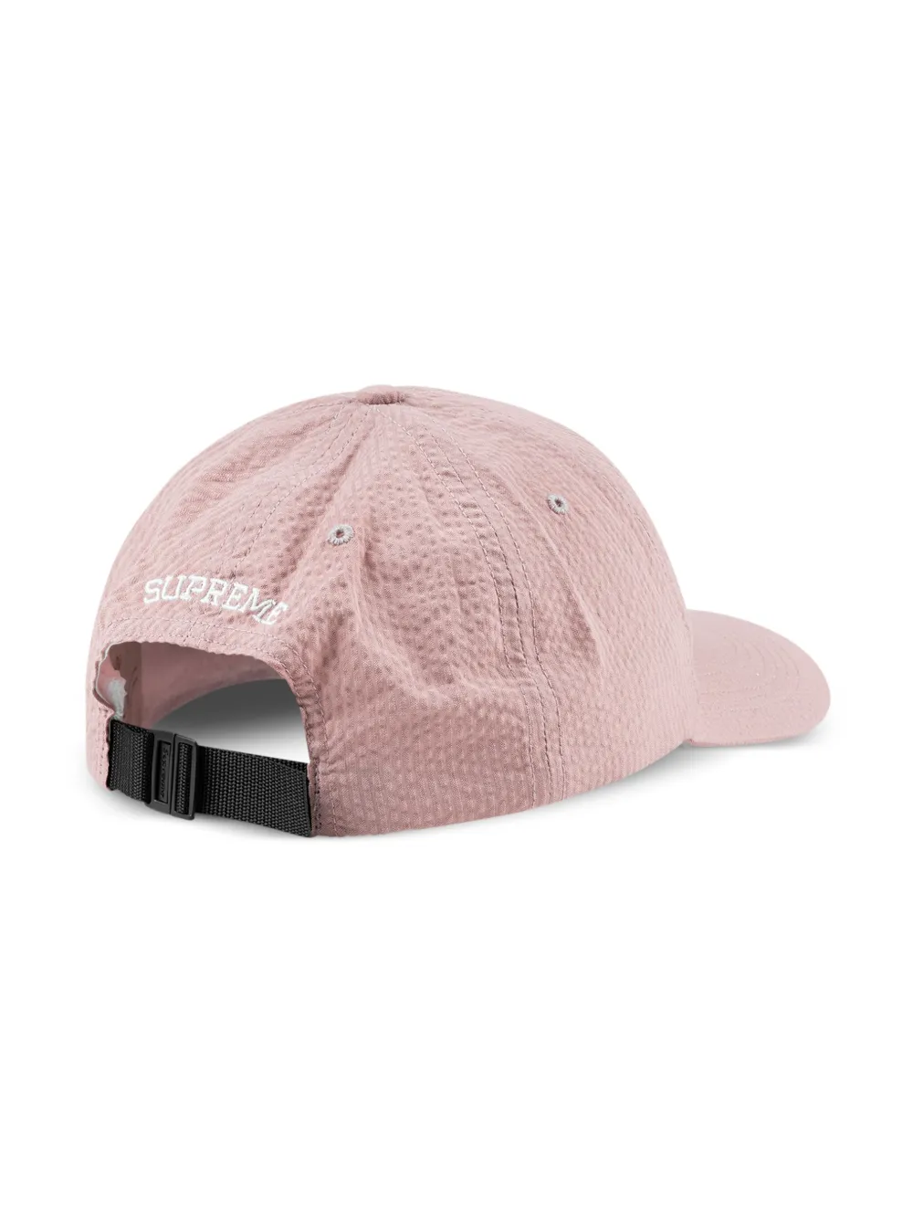 Supreme Seersucker honkbalpet met geborduurd logo - Roze