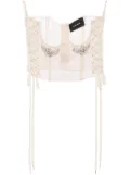 Simone Rocha crystal-embellished lace-up corset - Neutrals