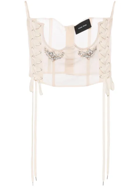Simone Rocha crystal-embellished lace-up corset