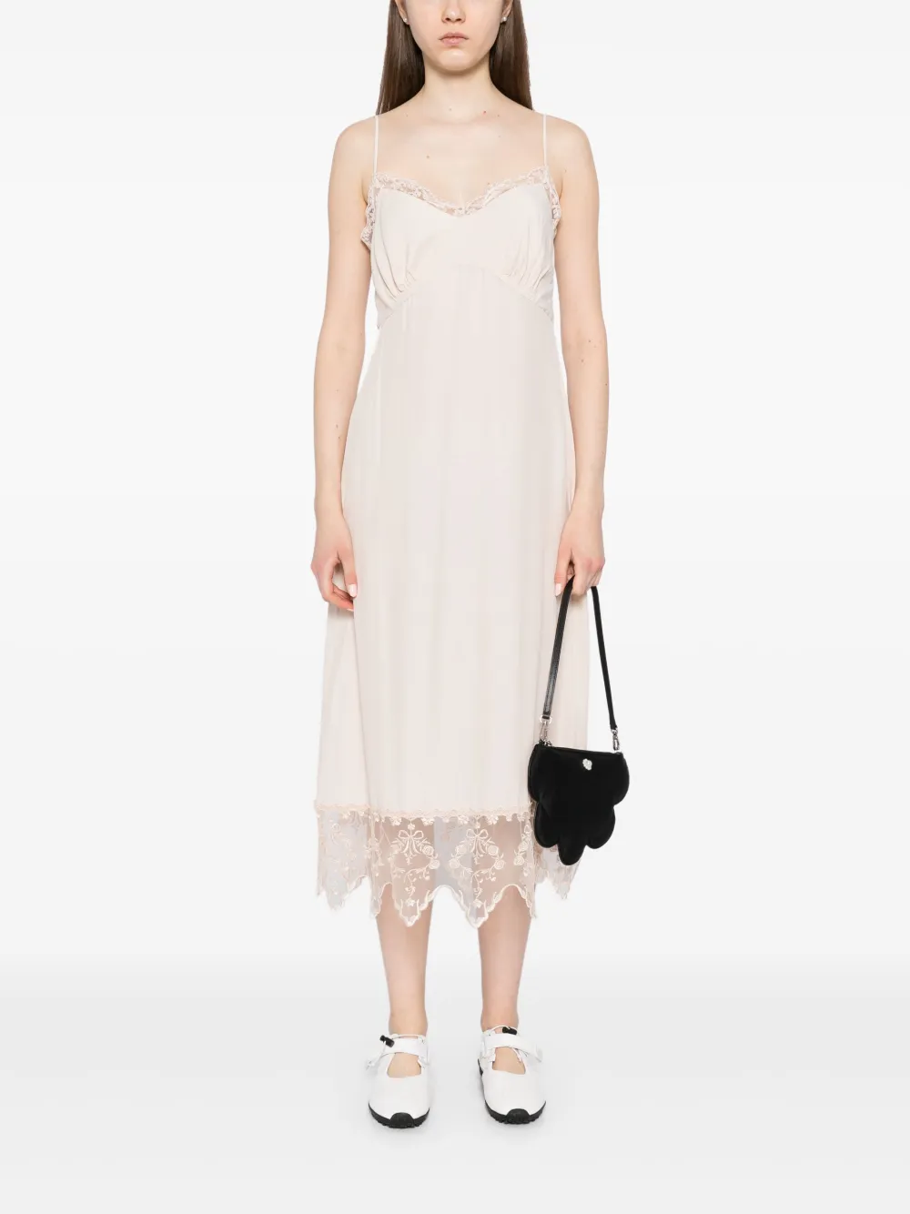 Simone Rocha Jurk met kant - Beige