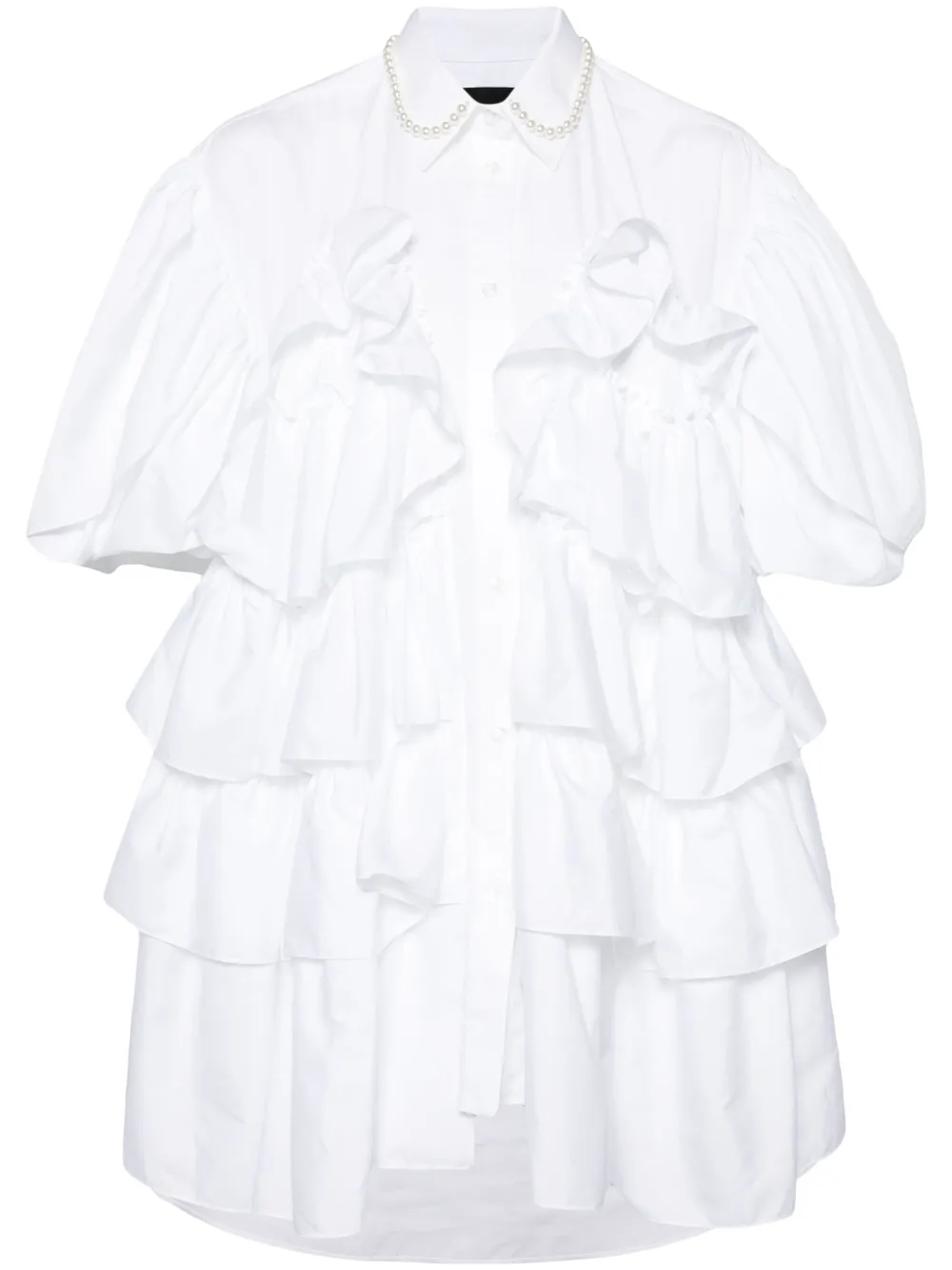 Simone Rocha camisa con pétalos en las mangas | blanco | Image 1