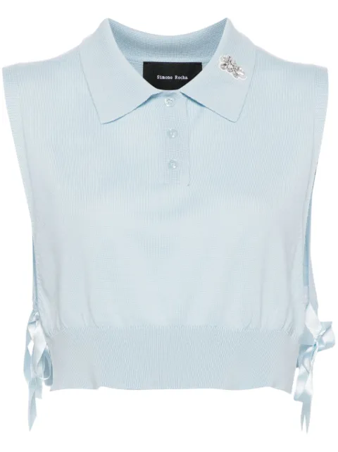 Simone Rocha Embellished knit polo bib