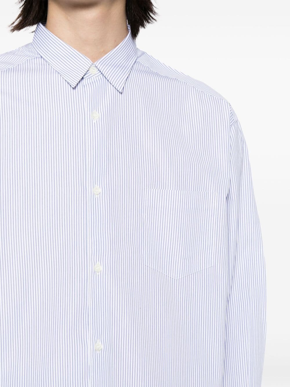 Shop Comme Des Garçons Homme Deux Striped Shirt In White