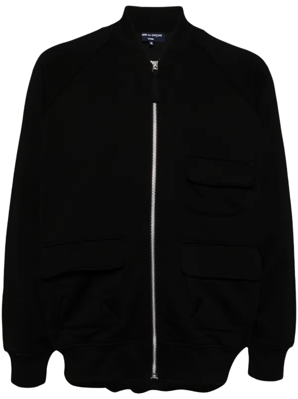 Comme Des Garcons Homme zip up Cotton Bomber Jacket Black FARFETCH TR