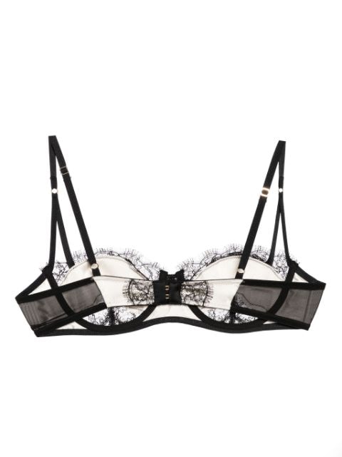 Lace inset balconette bra