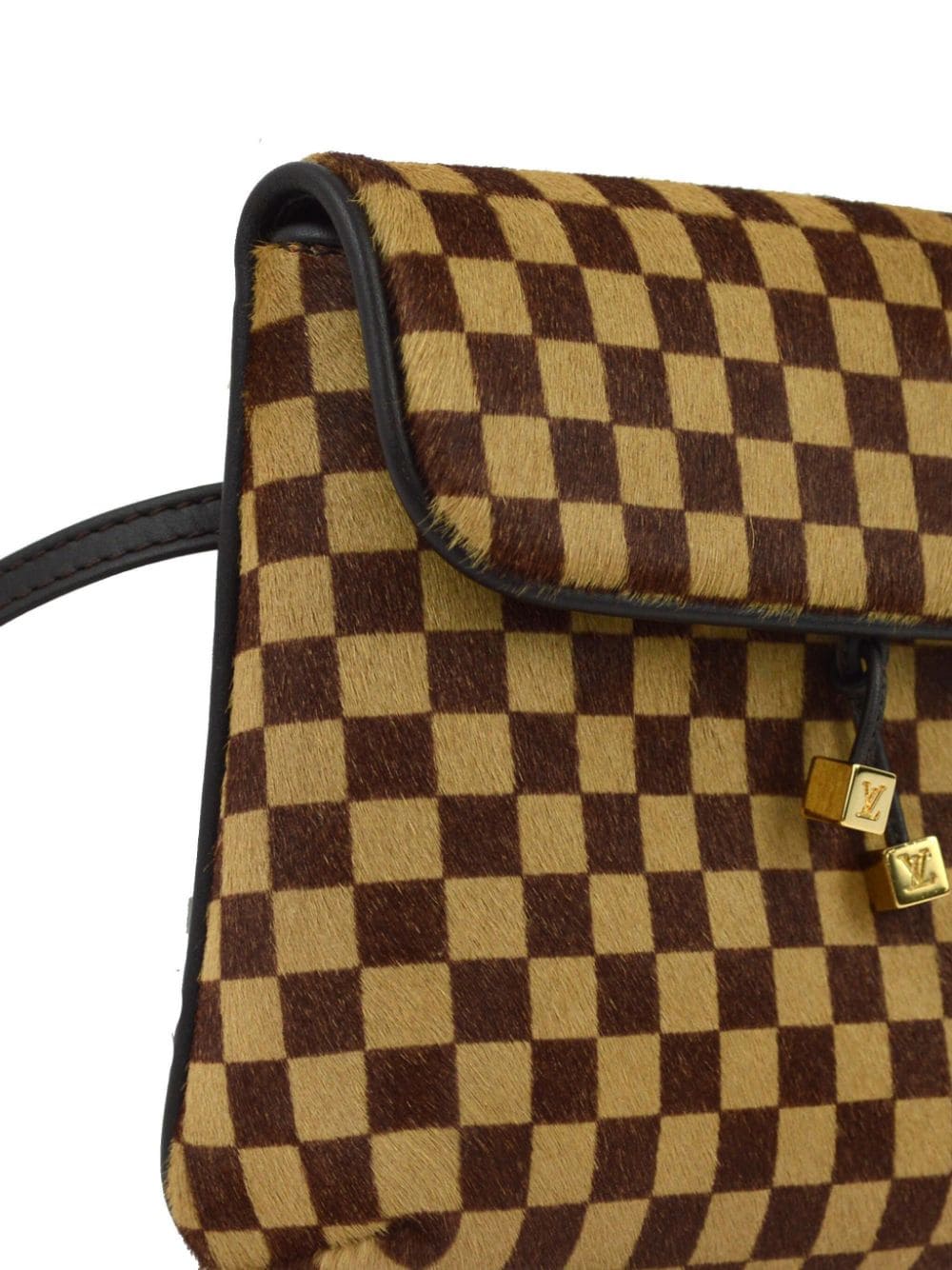 Pre-owned Louis Vuitton 2001 Damier Sauvage Gazelle Belt Bum Bag In Brown