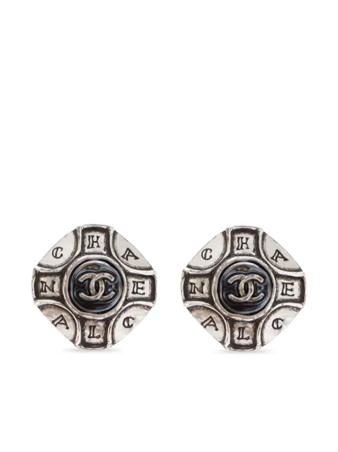 CHANEL Pre-Owned 1999 CC engraved clip-on earrings