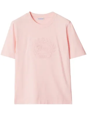 Burberry logo-print Cotton T-shirt | Pink | FARFETCH