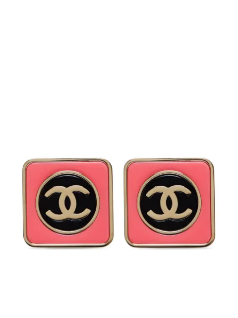 CHANEL Pre-Owned 2023 CC square stud earrings