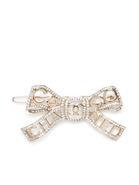 HOT SALE CHANEL 2020 Ribbon CC rhinestone hair clip Women