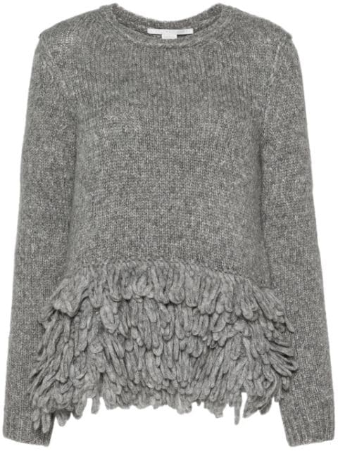 Stella McCartney fringed crew neck jumper